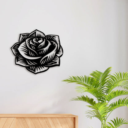 Eleagnt Rose Metal Wall Art 2