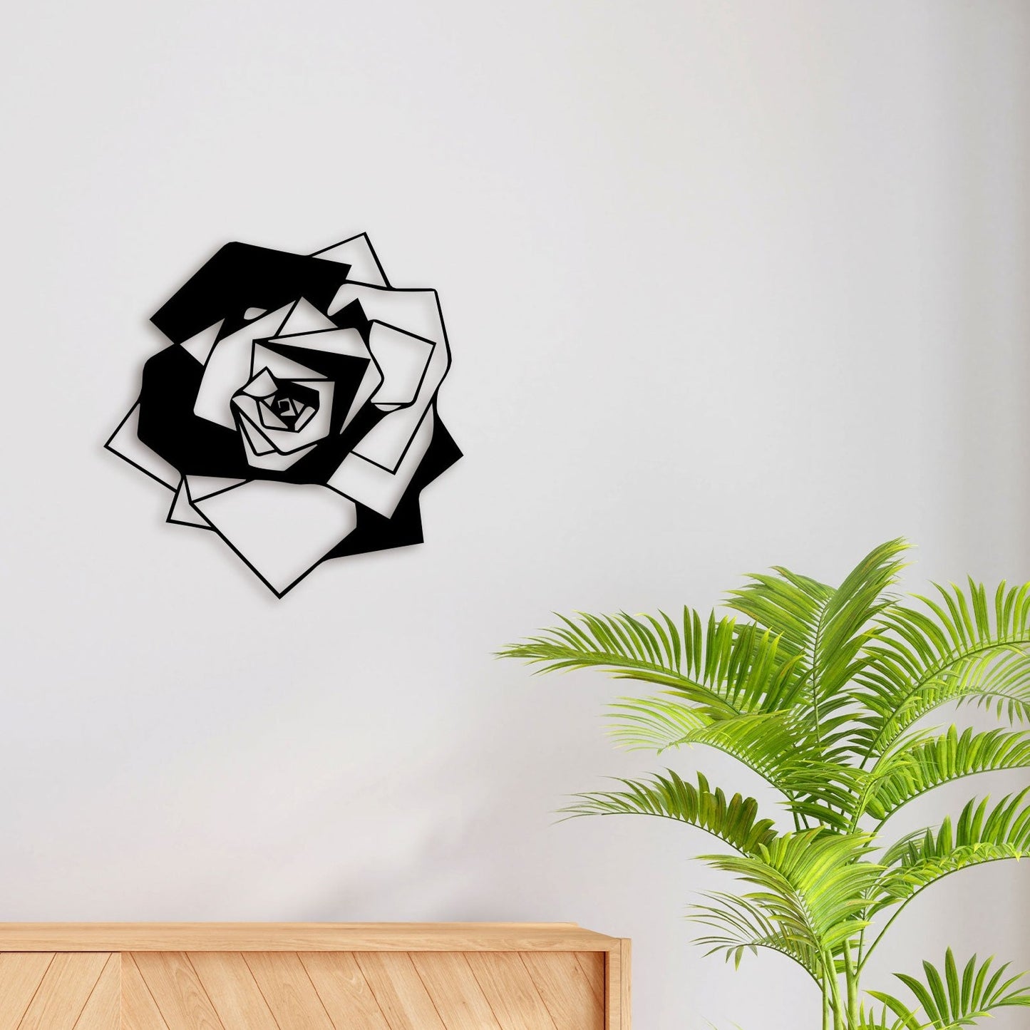 Minimalist Rose Flower Metal Wall Art 2