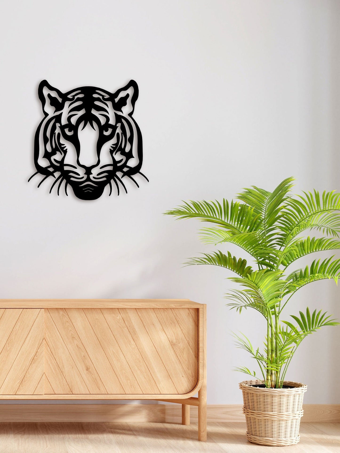 Lovely Tiger Face Metal Wall Art 2