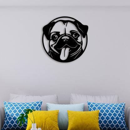 Pug Face Metal Wall Art 3