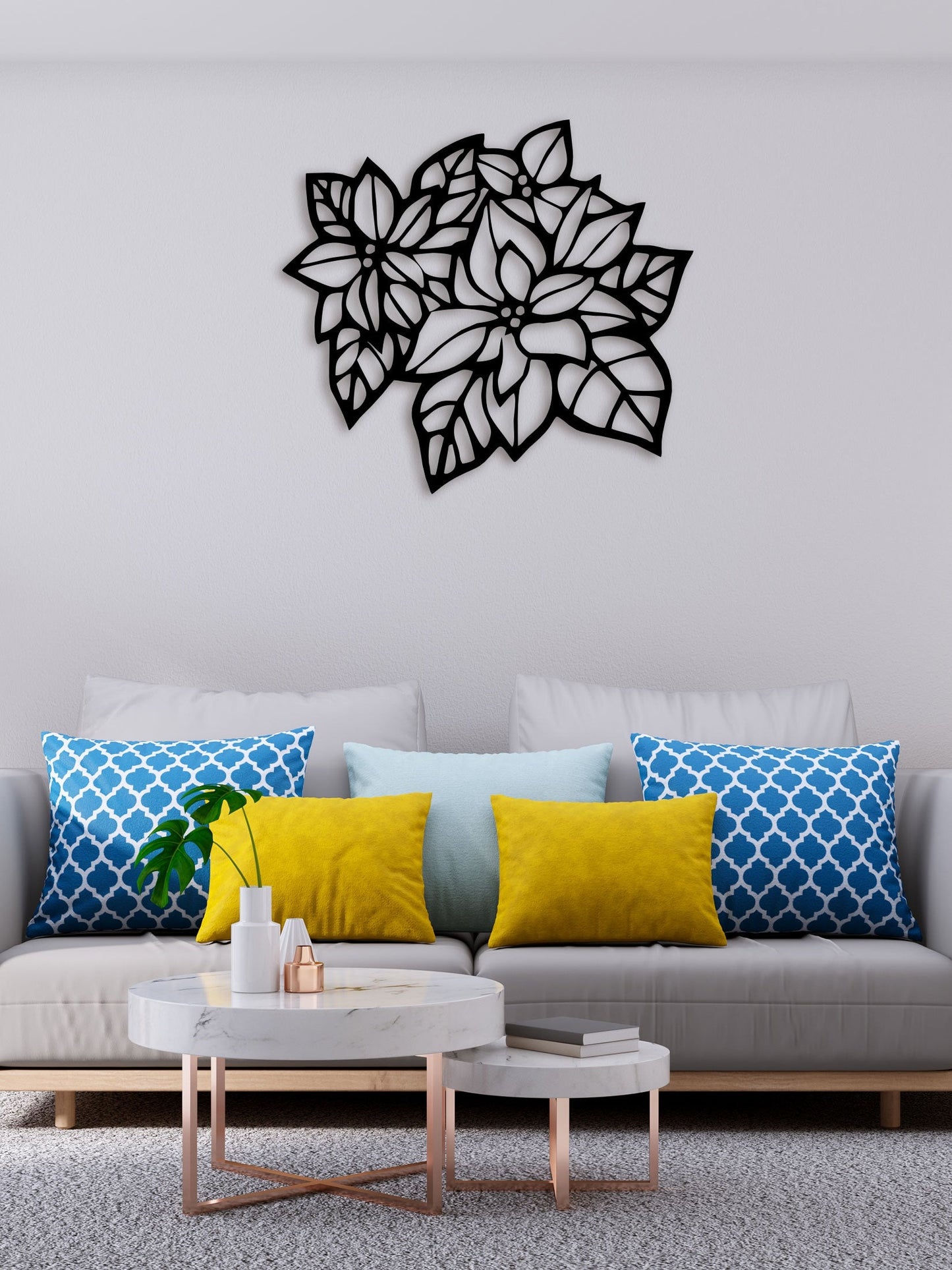 Minimal Flower Metal Wall Art 3