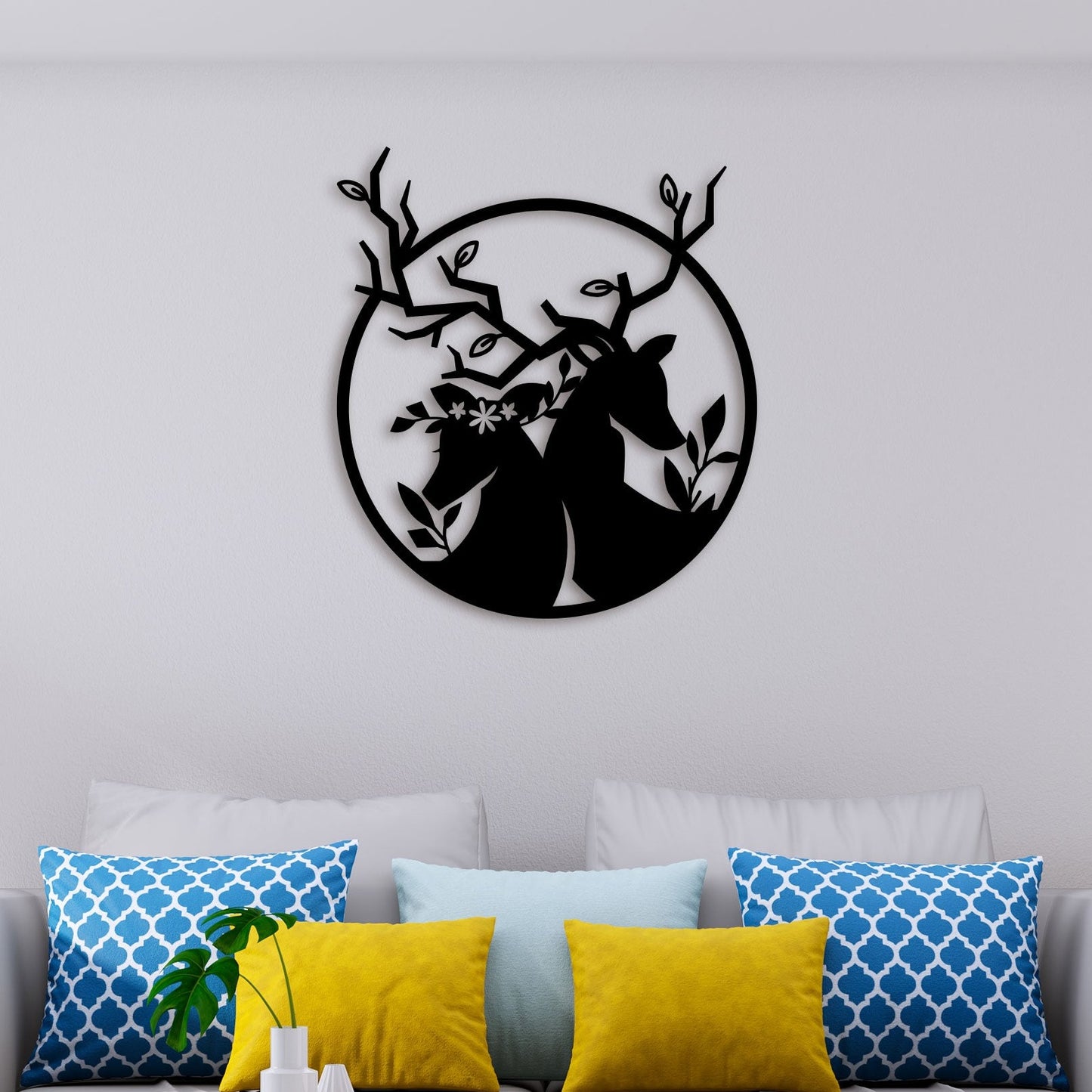 Deer Family Metal Wall Art 3