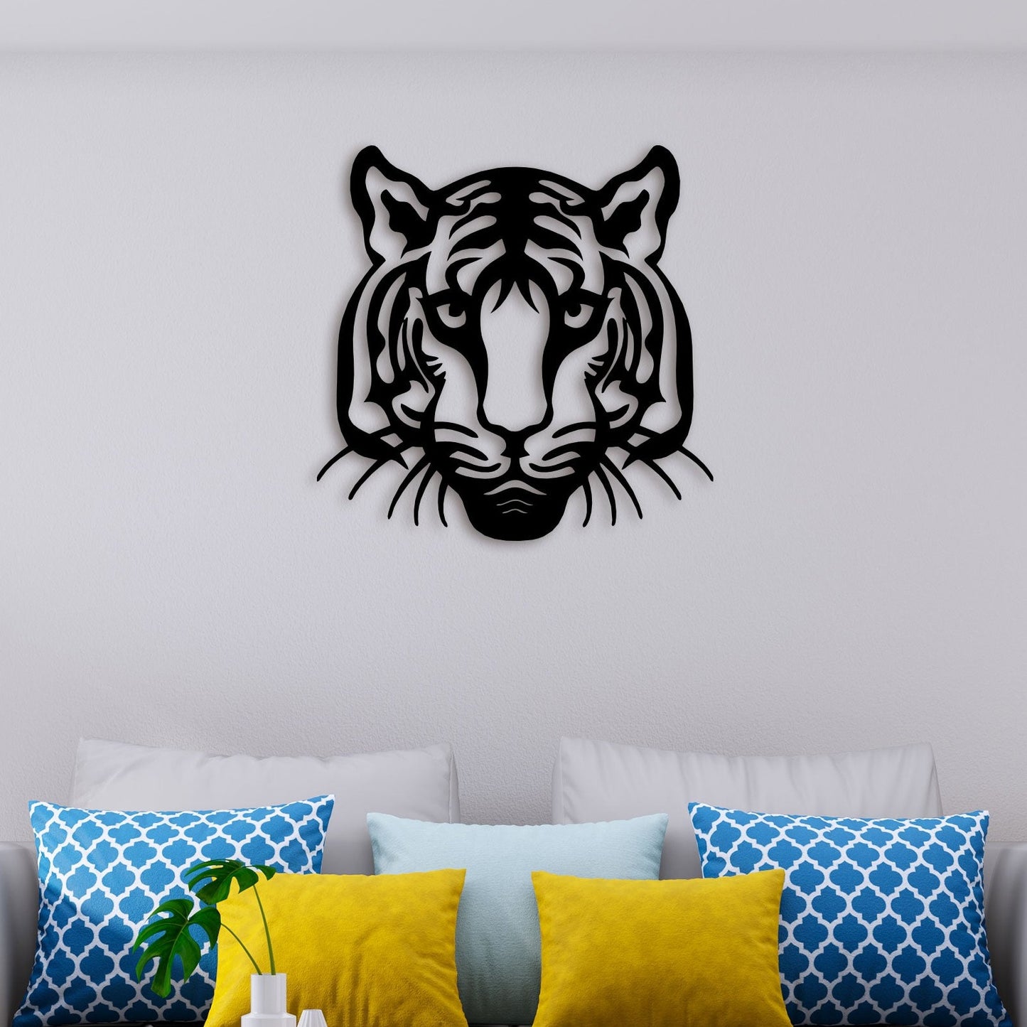 Lovely Tiger Face Metal Wall Art 3