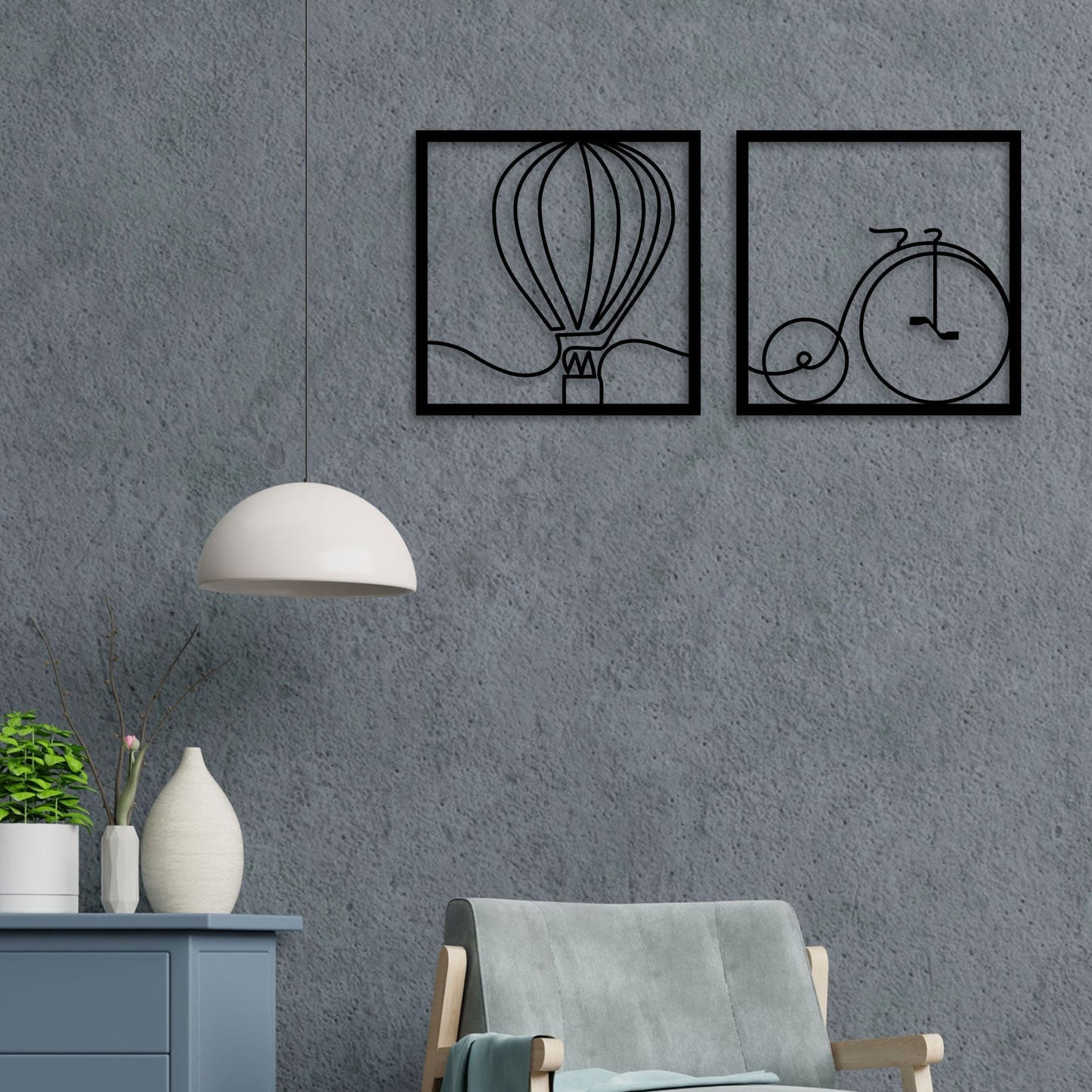 Balloon With Cycle Metal Wall Art 3