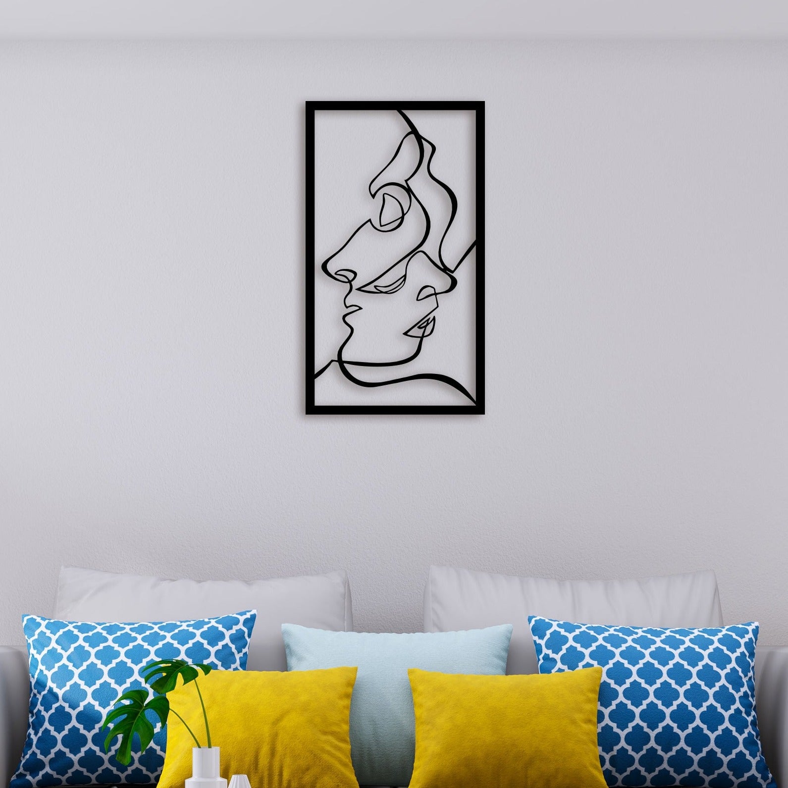 Minimalist Women Face Metal Wall Art 3