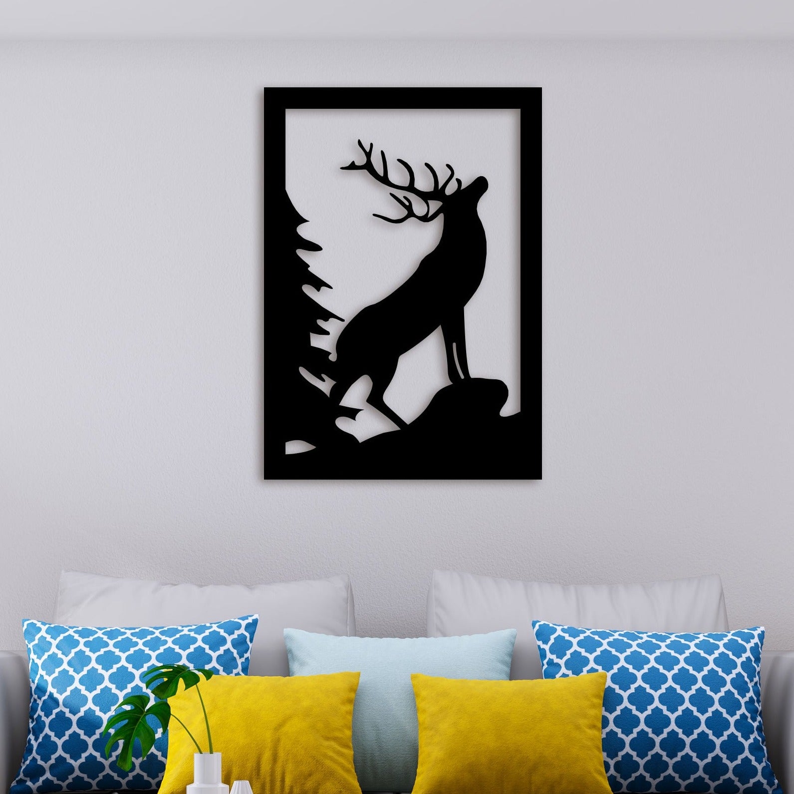 Reindeer On Metal Wall Art 3