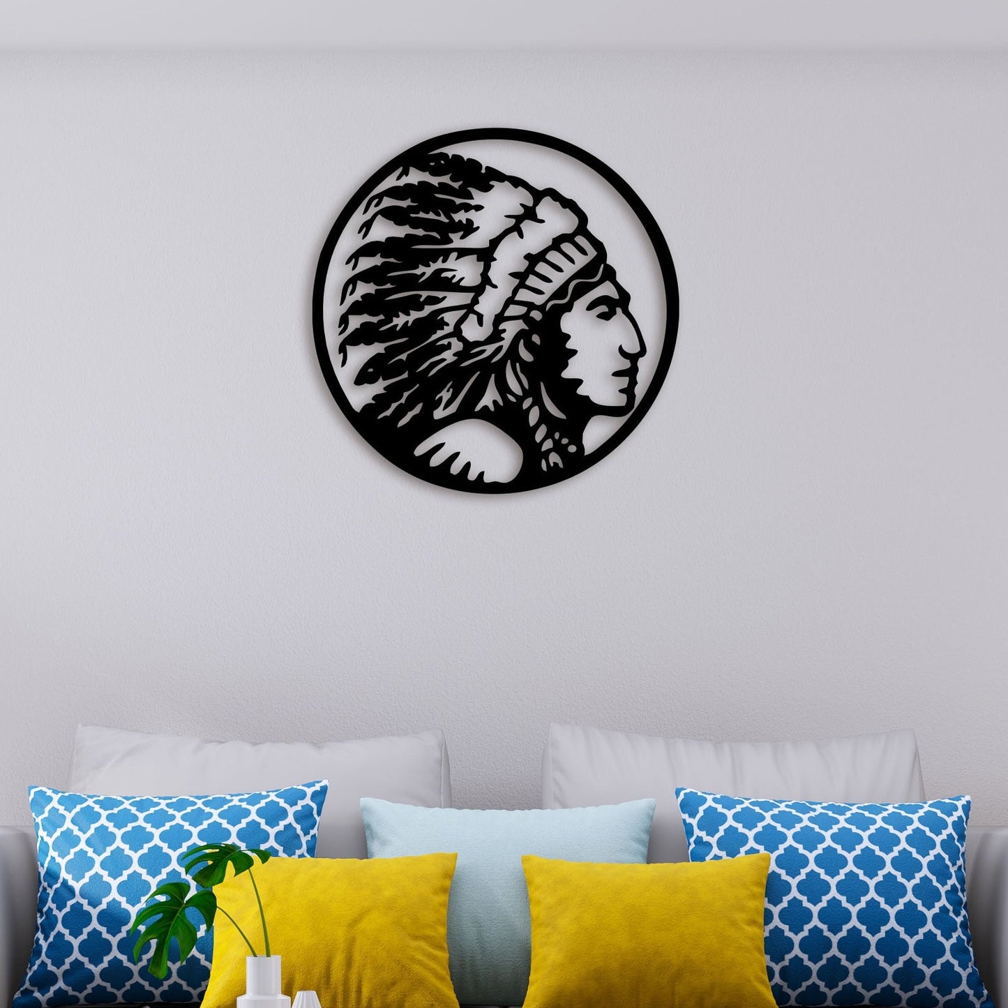 Tribesman Face Metal Wall Art 3