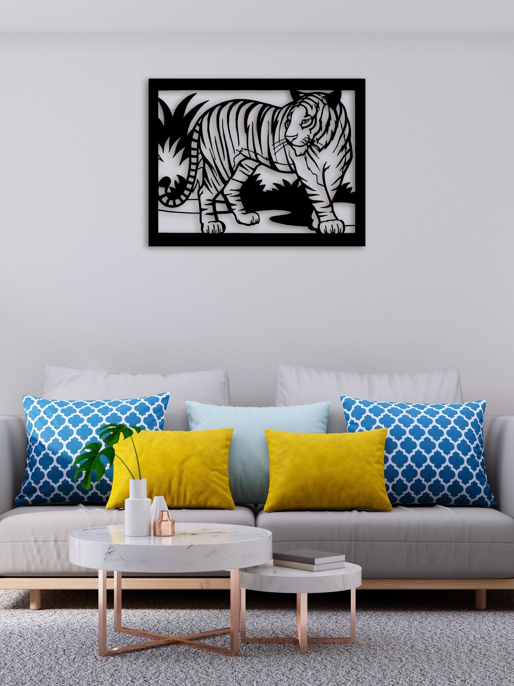 Tiger in Forest Metal Wall Art 3