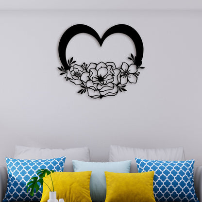 Flower Heart Metal Wall Art 3