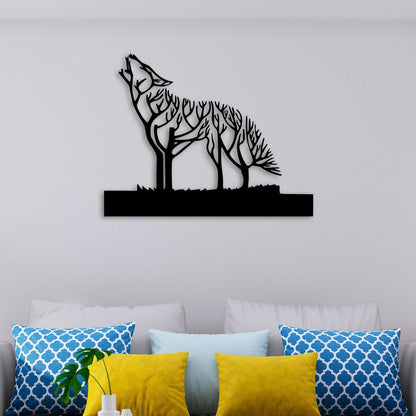 Wolf In Forest Metal Wall Art 3