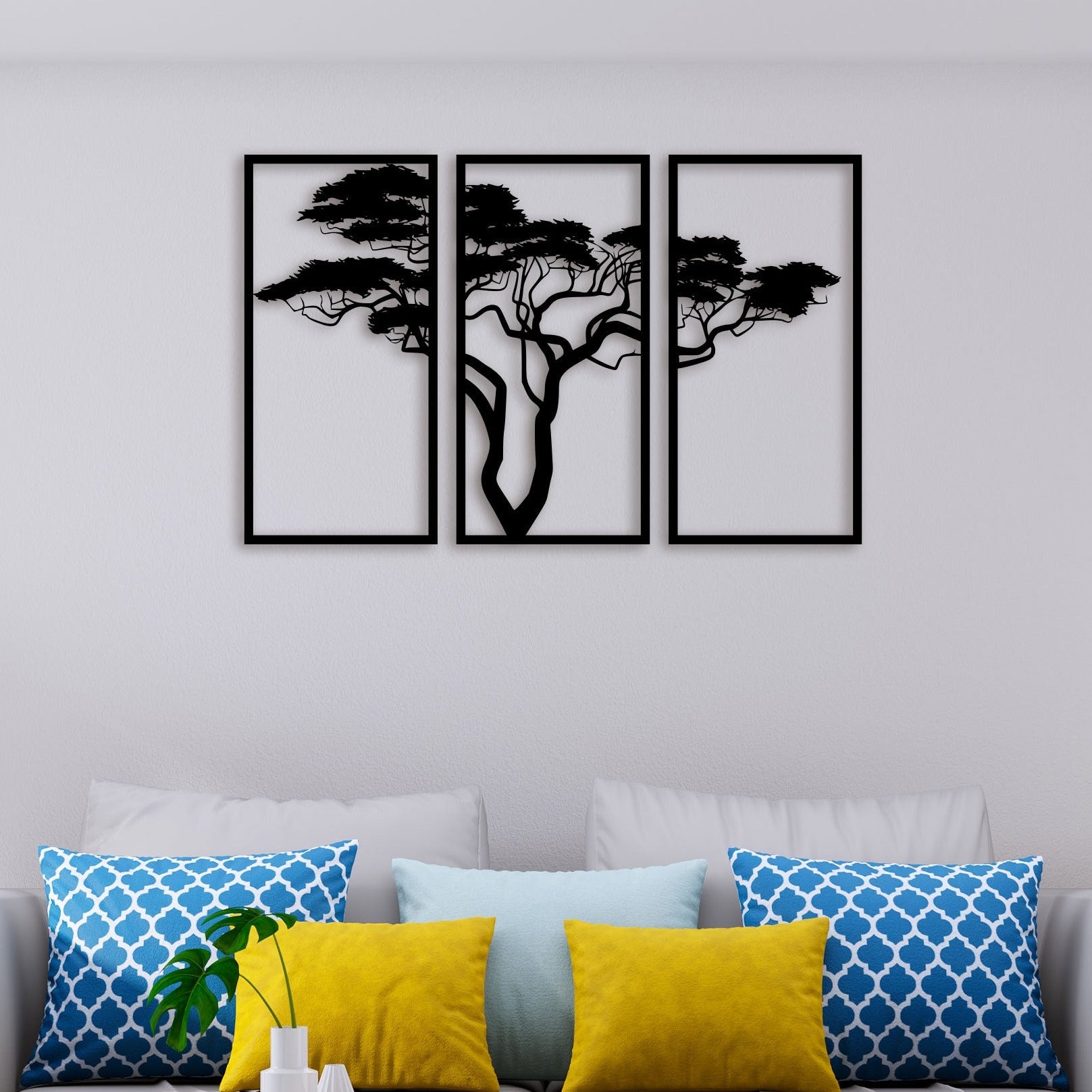 3 Piece Bonsai Tree Metal Wall Art 3