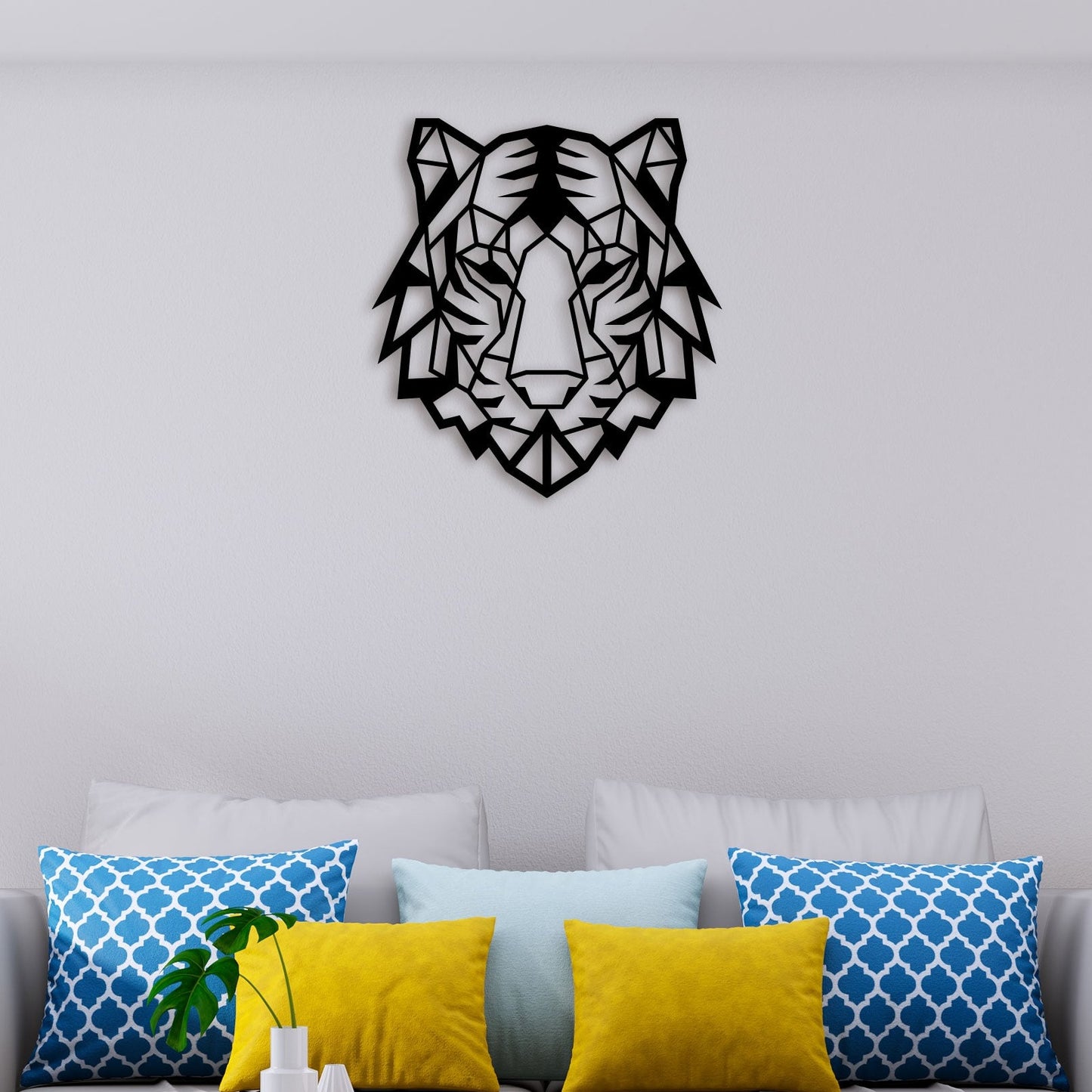 Elegant Tiger Face Metal Wall Art 3