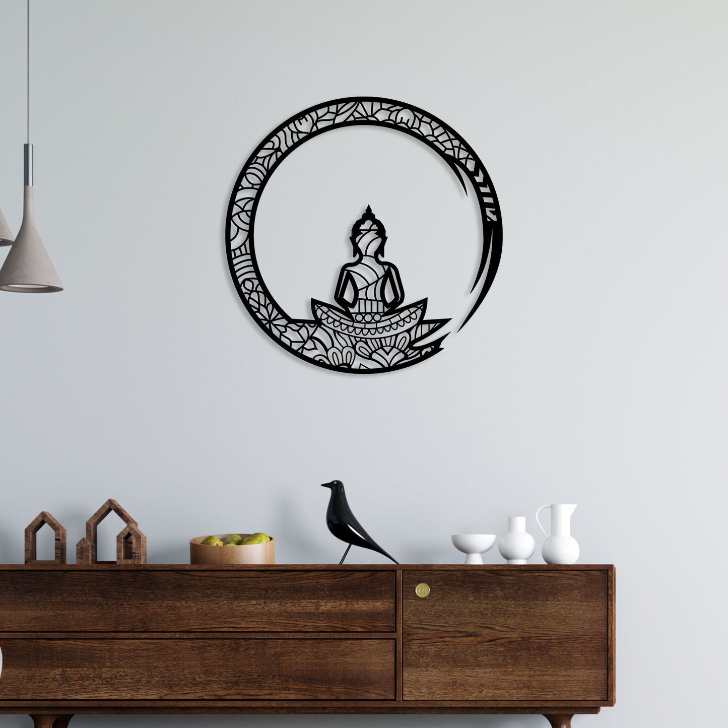 Buddha Worship Style Metal Wall Art