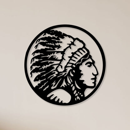 Tribesman Face Metal Wall Art