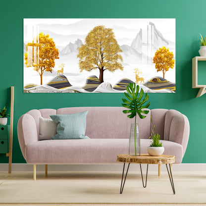 Golden Amaze Acrylic Wall Art