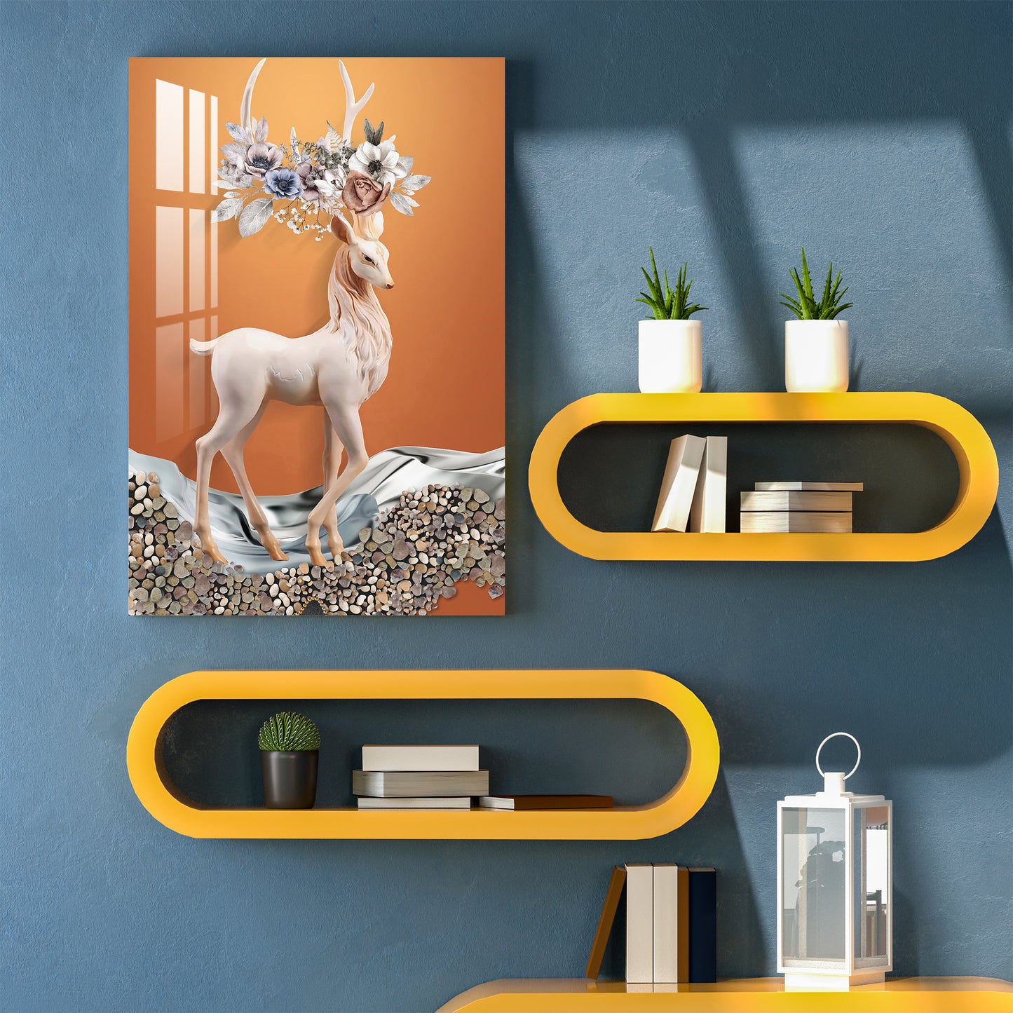 Fascinating White Deer Acrylic Wall Art