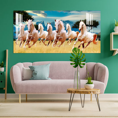 Horses in The Field Acrylic Wall Art