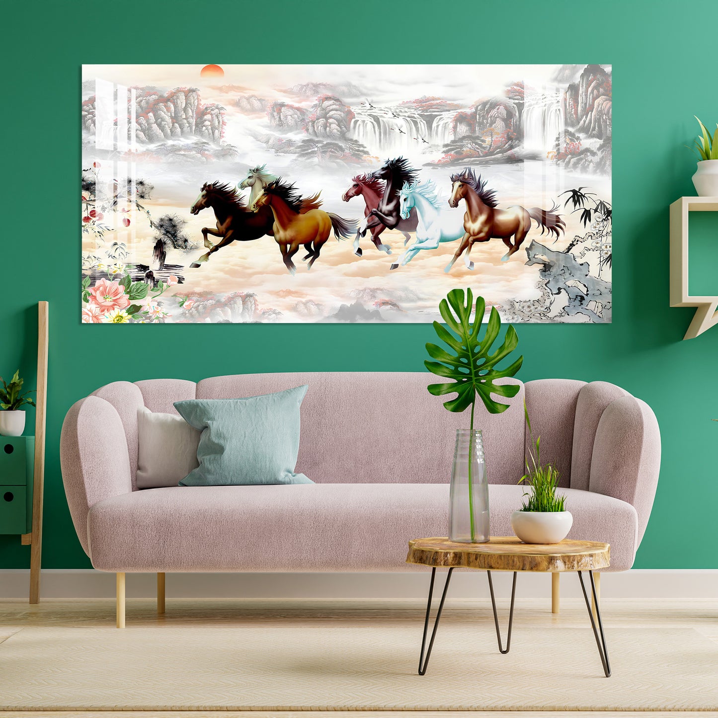 The Sunrise & The Horses Acrylic Wall Art