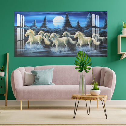 Horses Crossing River Acrylic Wall Art