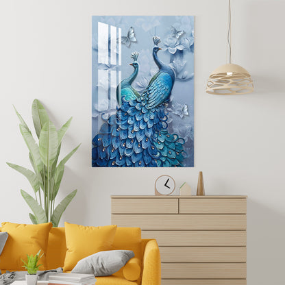 Loving Peacock Pair Acrylic Wall Art