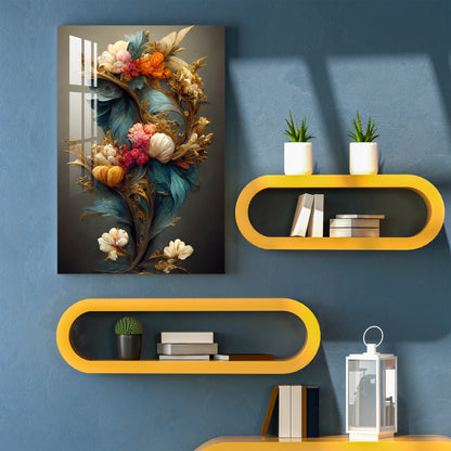 Vintage Vibe Flowers Acrylic Wall Art