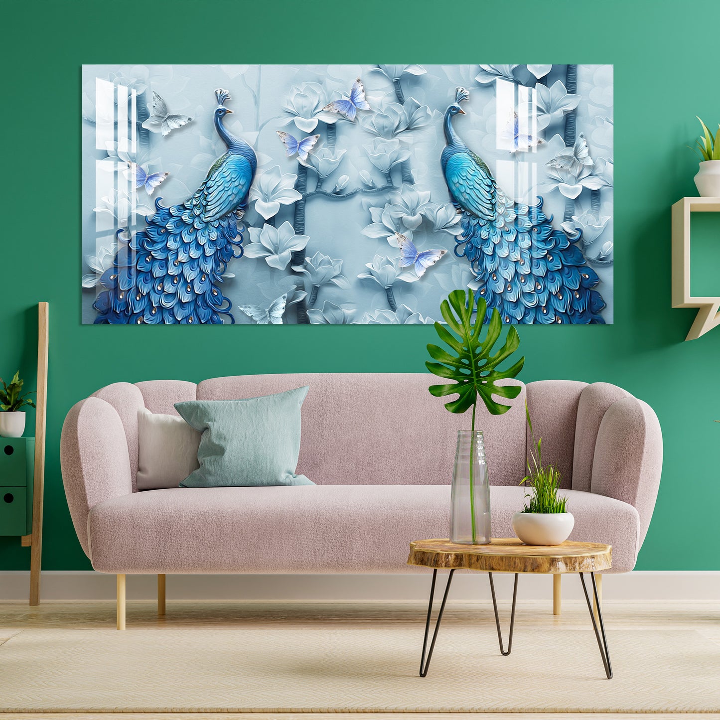 Peacocks & Butterflies Acrylic Wall Art