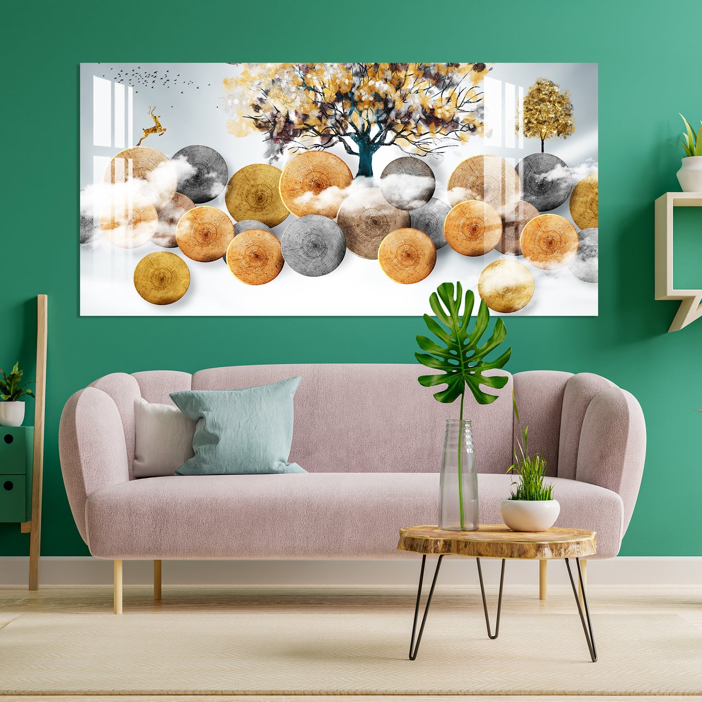 Wood Logs Acrylic Wall Art