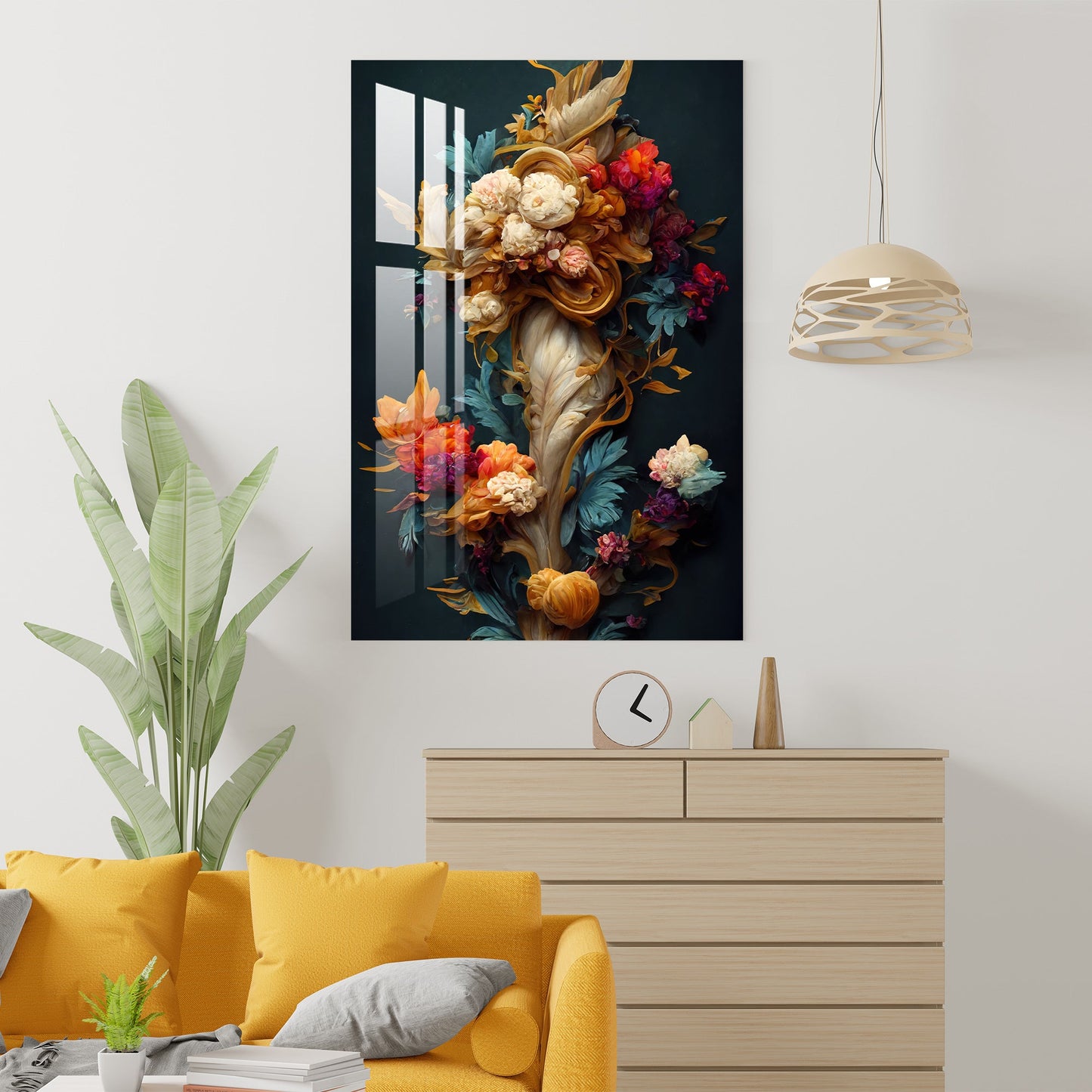 Alluring Colorful Flower Bouquet Acrylic Wall Art - 23.5X16 inches / 5MM