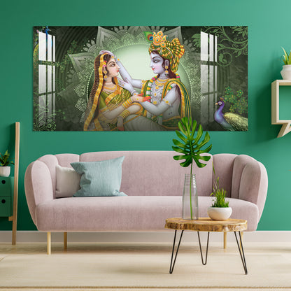 Sitting Radha Krishna Acrylic Wall Art