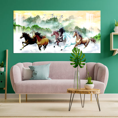 Horses Running in Jungle Acrylic Wall Art