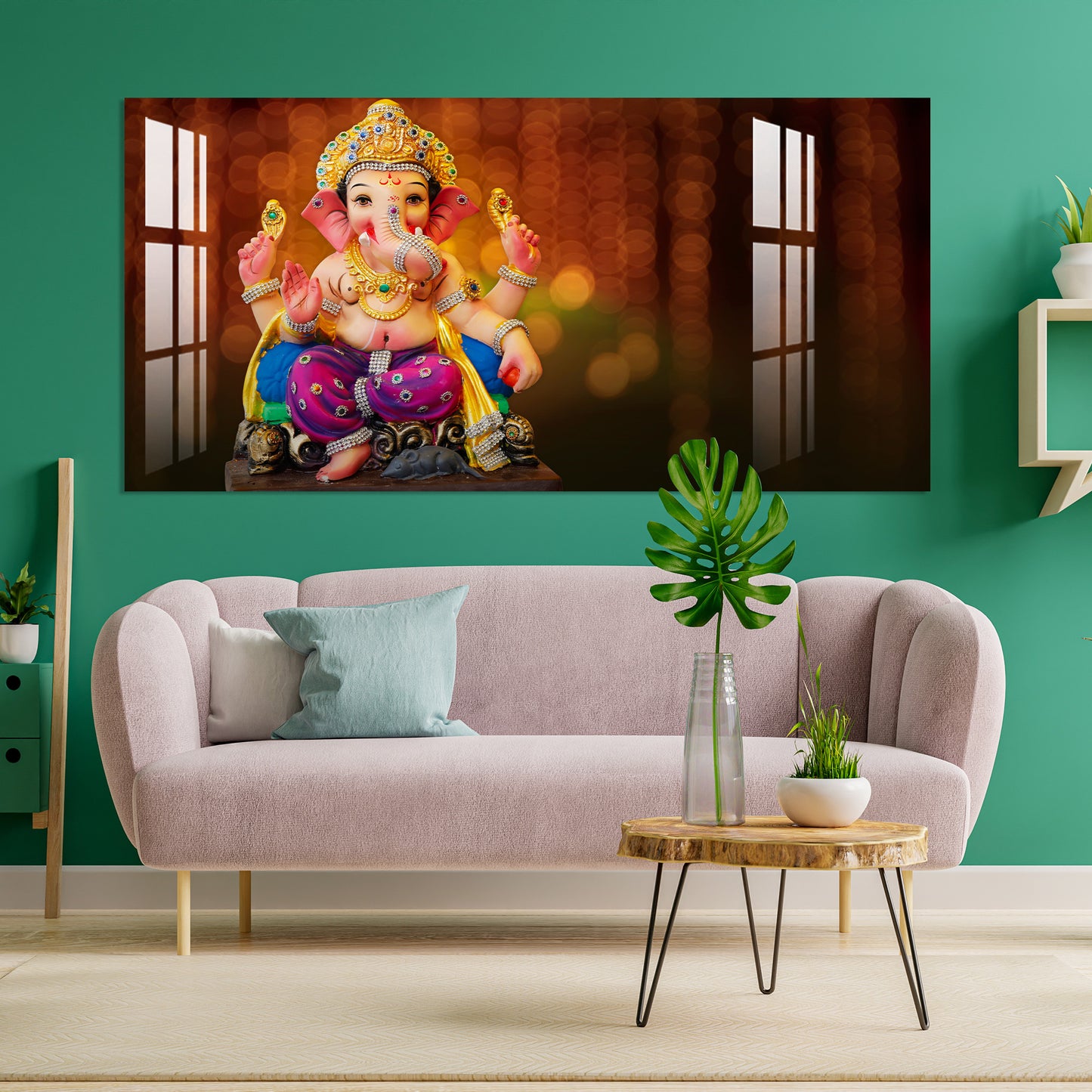 Lord Ganesh with Mushak Acrylic Wall Art