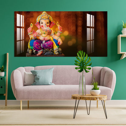 Lord Ganesh with Mushak Acrylic Wall Art