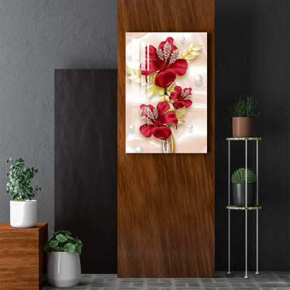 Red Flower Bouquet Acrylic Wall Art