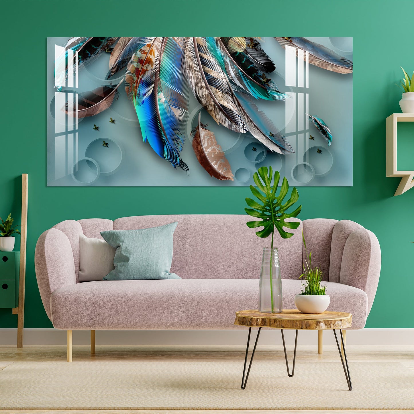 Feather of Fortune Acrylic Wall Art - 29.5X14.5 Inch / 5MM