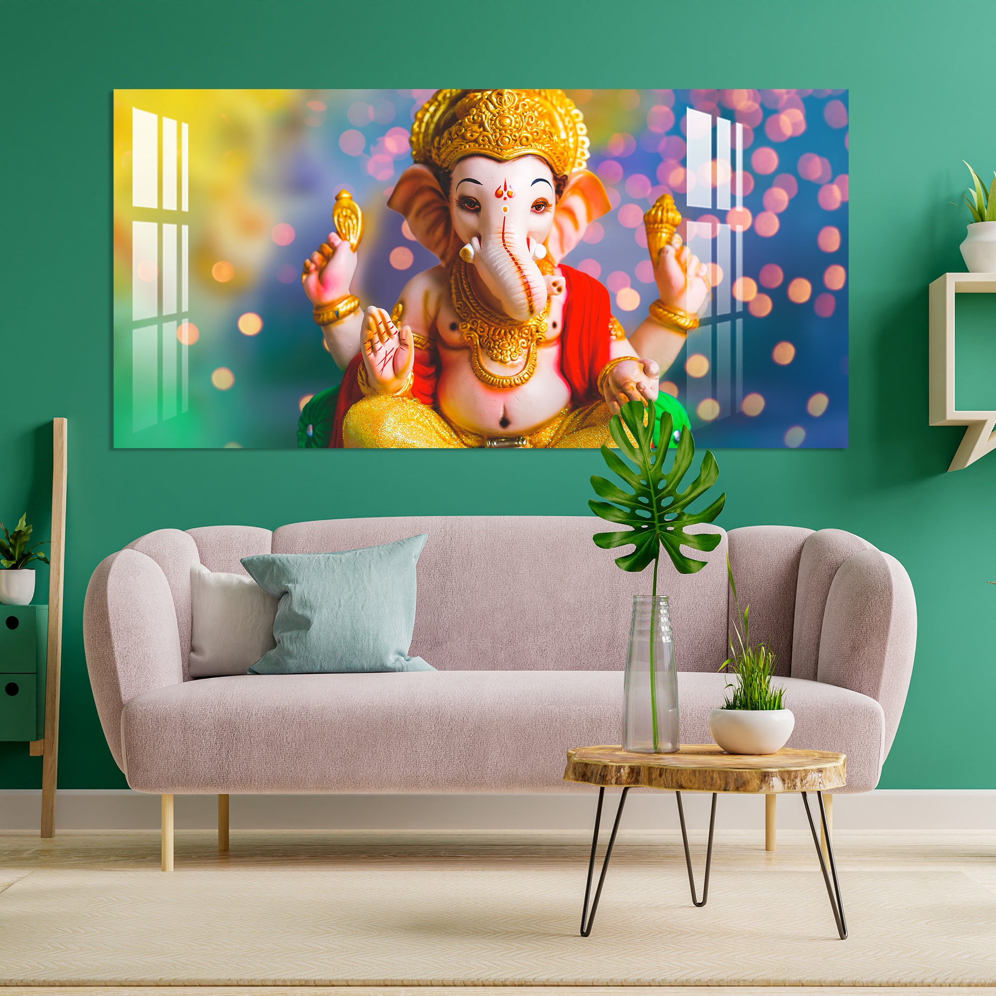 Glittery Ganesh Acrylic Wall Art