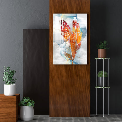 Shades of Golden Feather Acrylic Wall Art