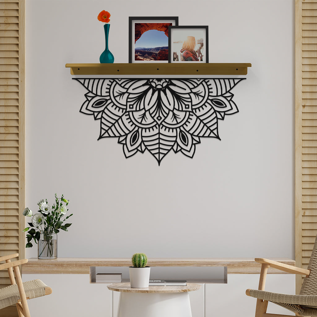 Flower In Triangle Metal Wall Art