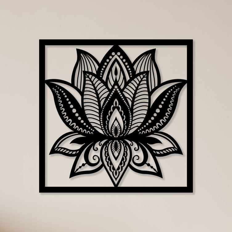 Attractive Lotus Metal Wall Art