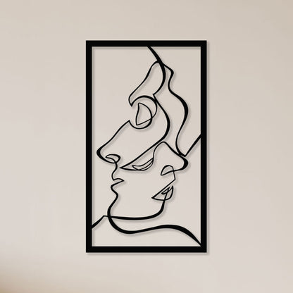 Minimalist Women Face Metal Wall Art