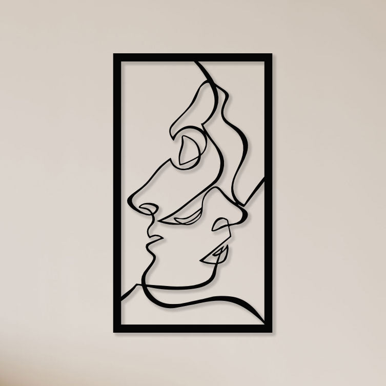 Minimalist Women Face Metal Wall Art