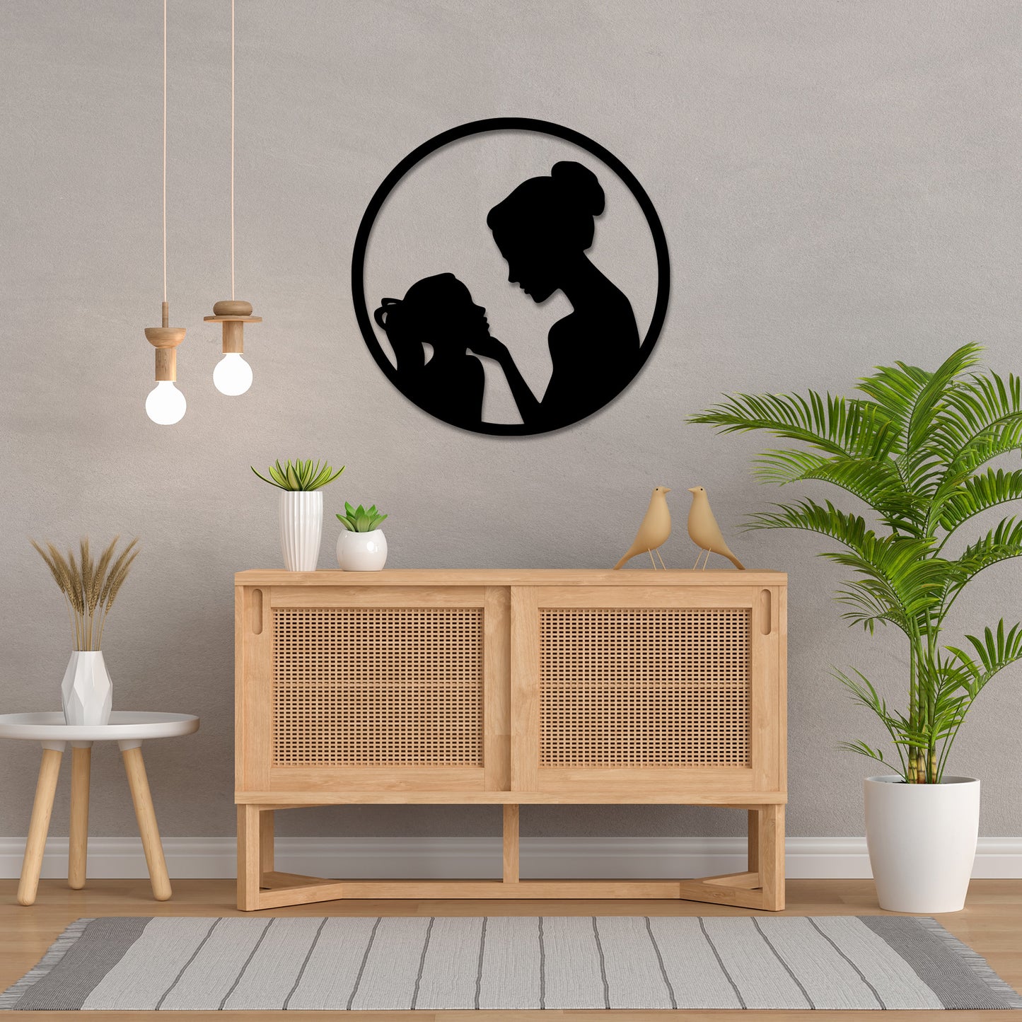 Mother & Daughter Metal Wall Art