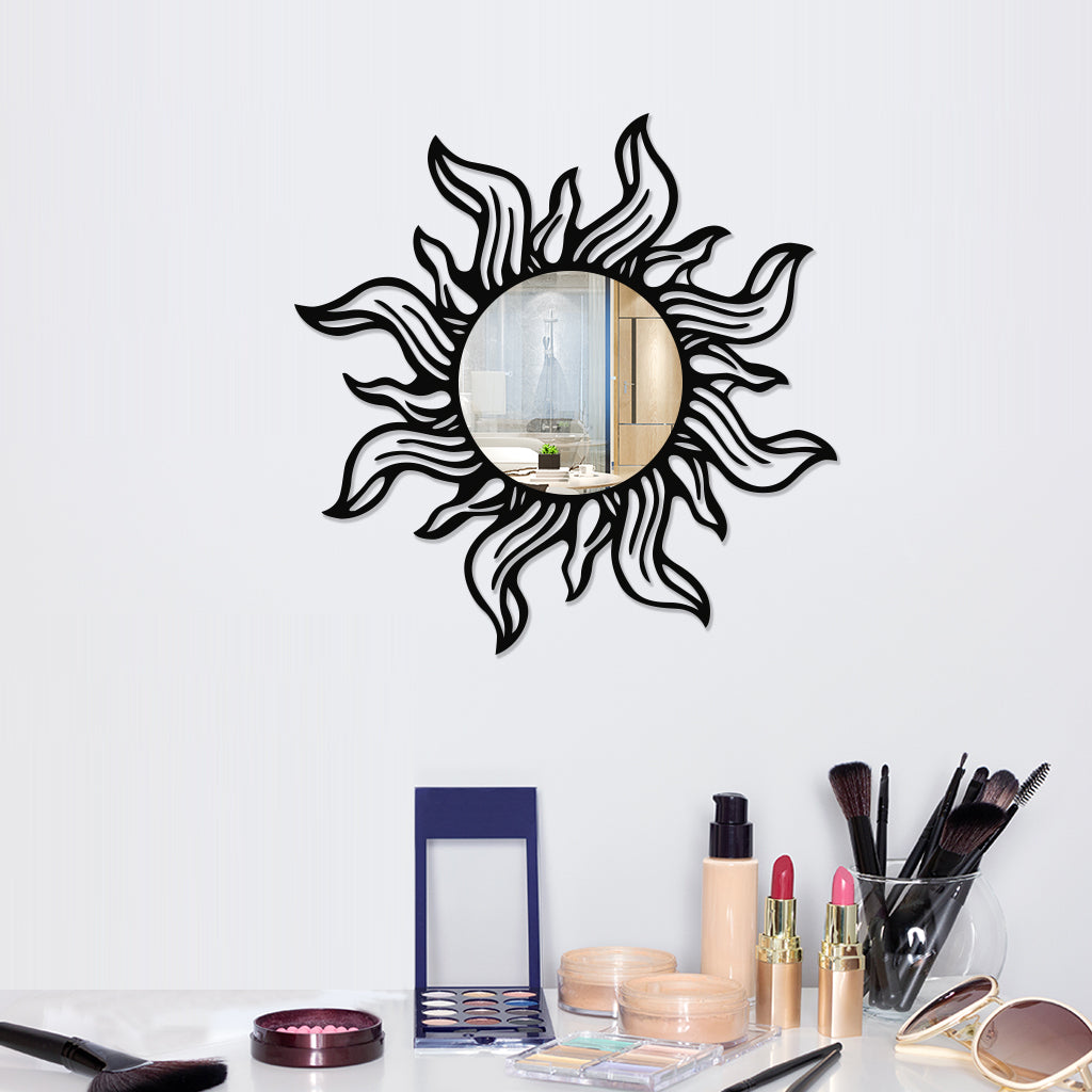 Sun Shaped Designer Metal Wall Mirror