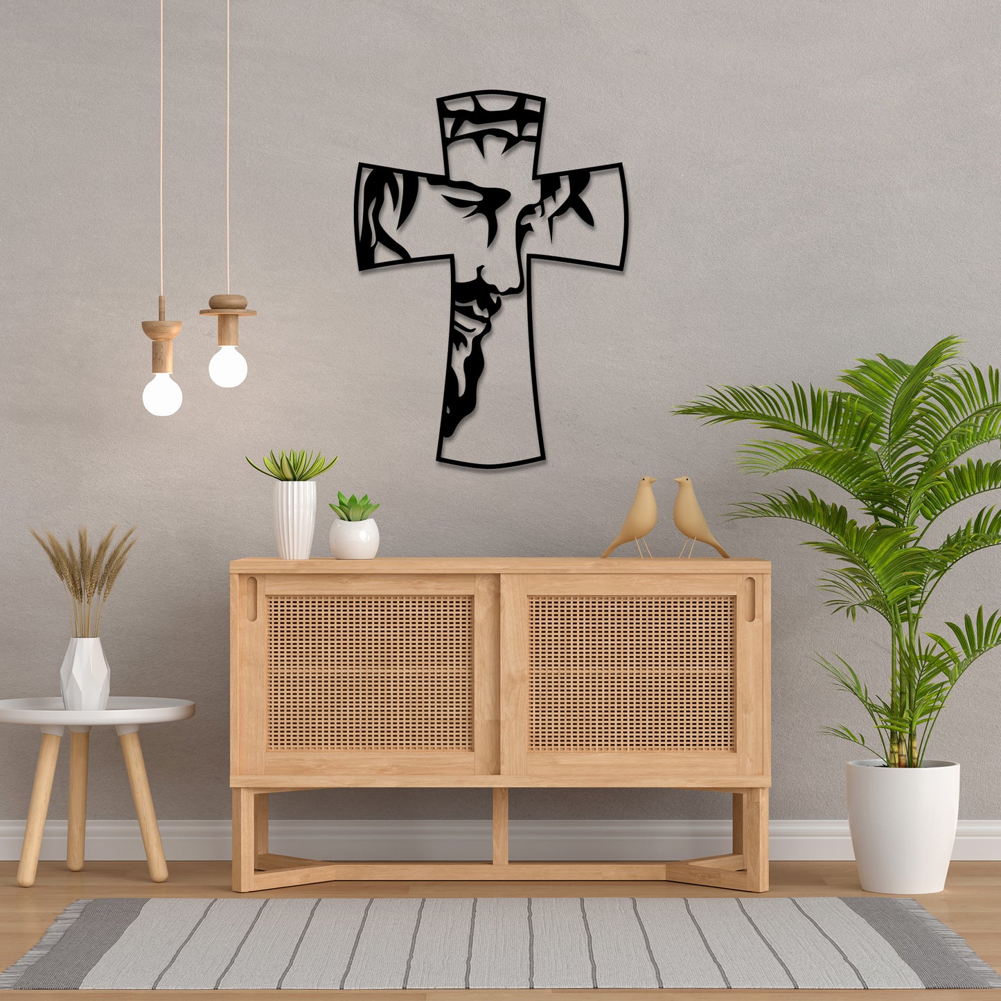 Jesus on Cross Symbol Metal Wall Art