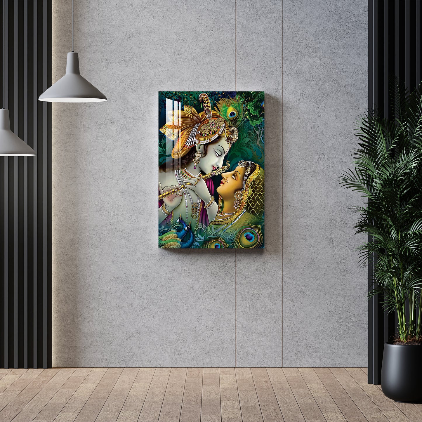 Lord Krishna with Flute Acrylic Wall Art