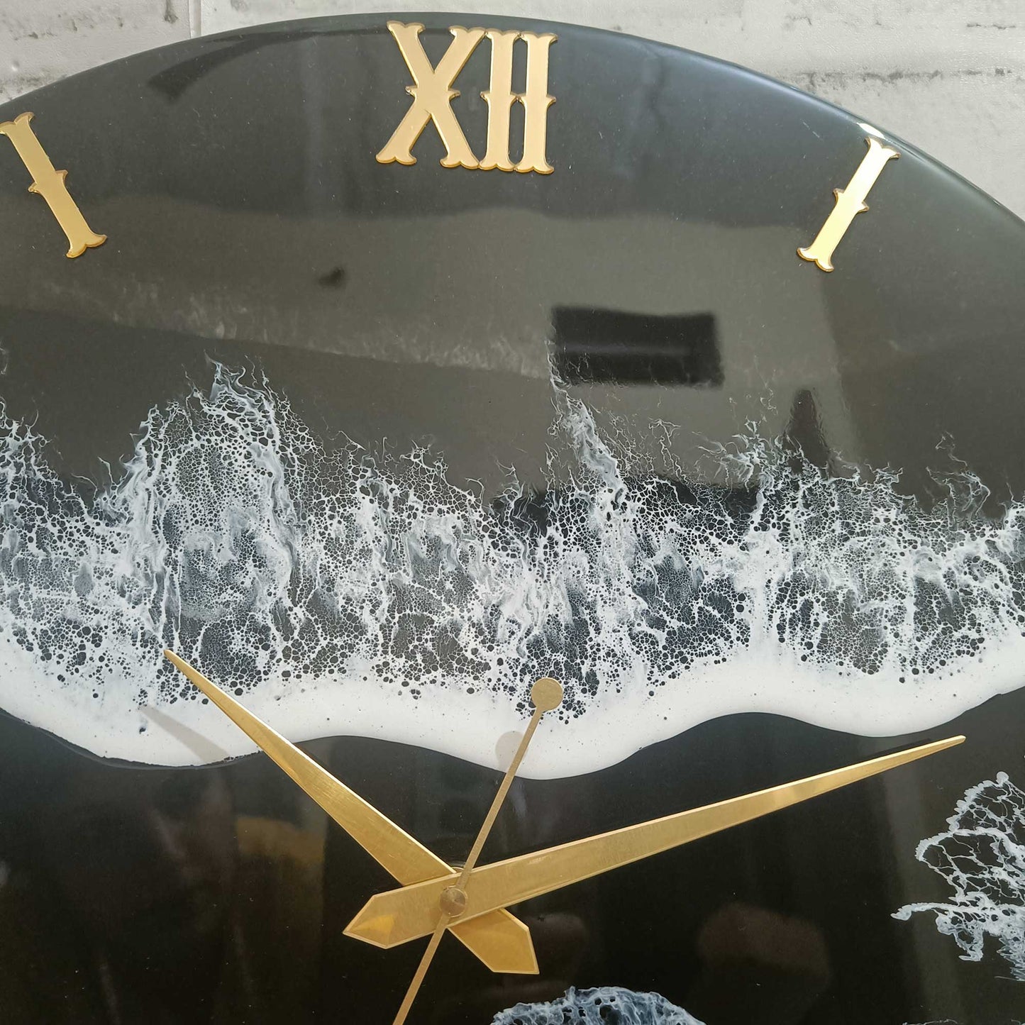 Black Beach View Epoxy Resin Wall Clock