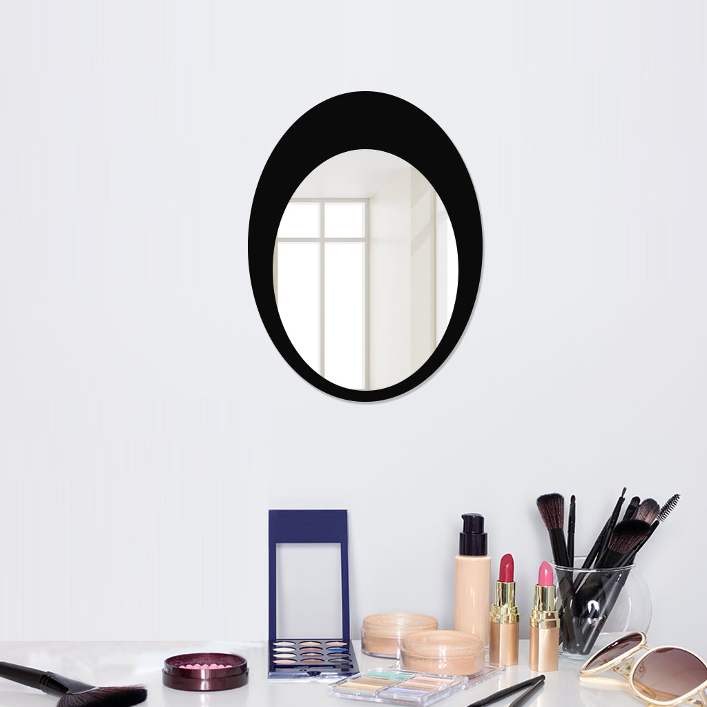 Oval Shaped Metal Wall Mirror