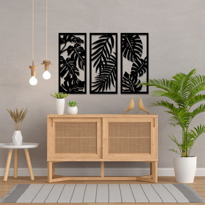 Big Leaves 3 Piece Set Metal Wall Art