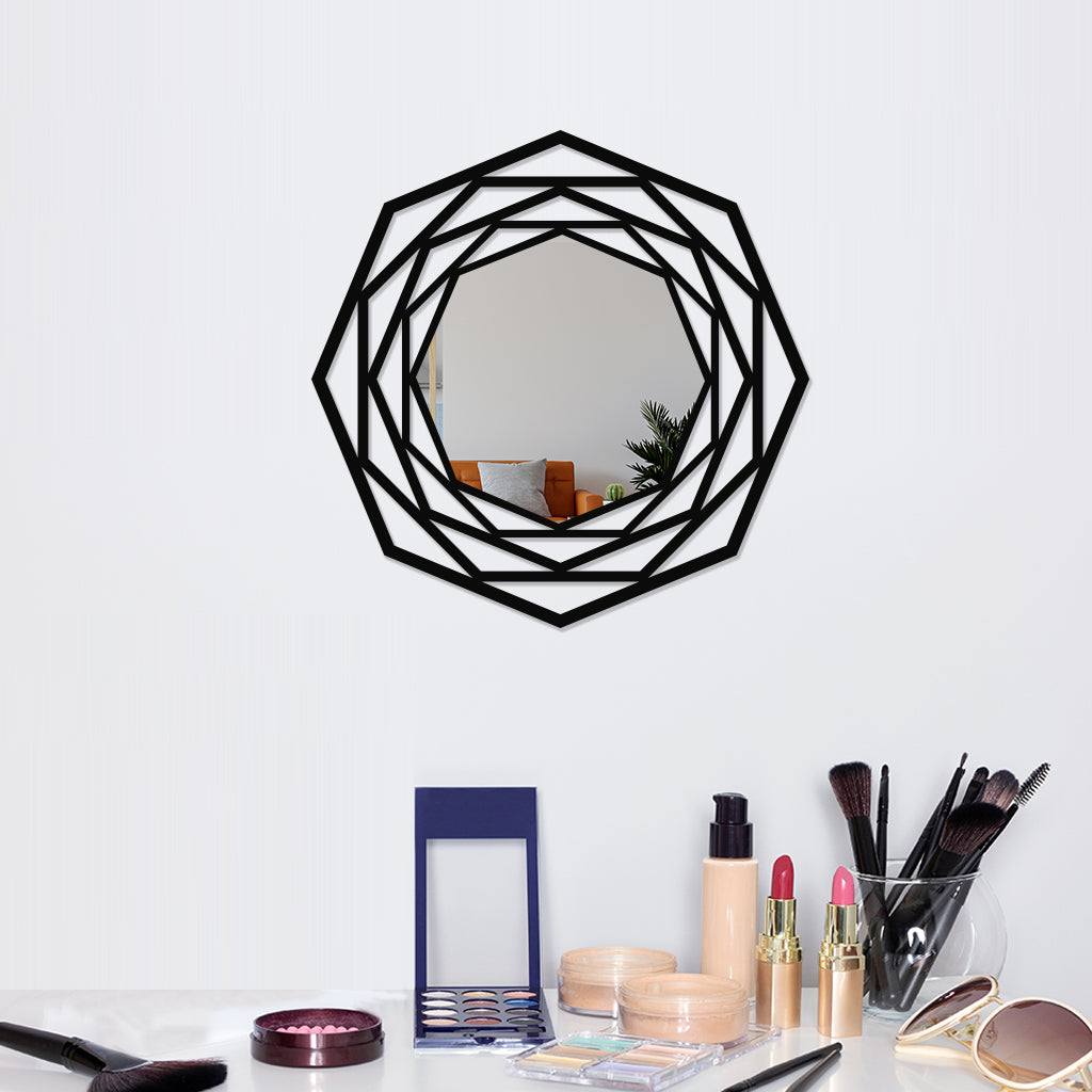 Octagonal Shaped Metal Wall Mirror