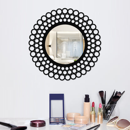 Pebble Style Round Metal Wall Mirror