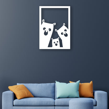 Bear Family Metal Wall Art